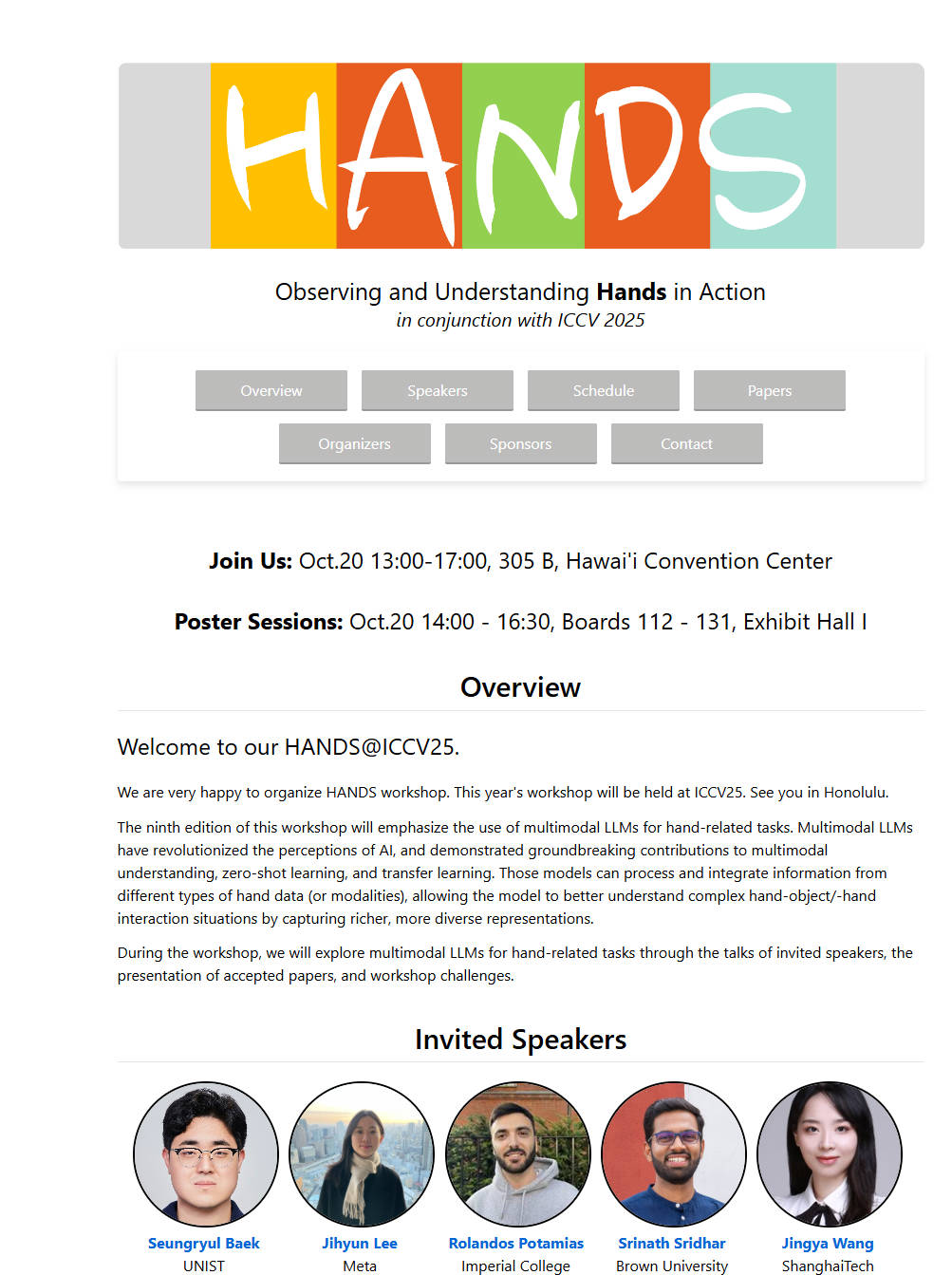 HANDS Workshop · ICCV 2025